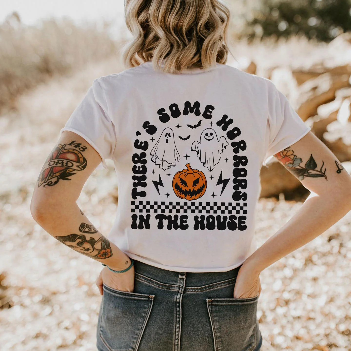 THERE'S SOME HORRORS IN THE HOUSE PRINTED WOMEN'S T-SHIRT