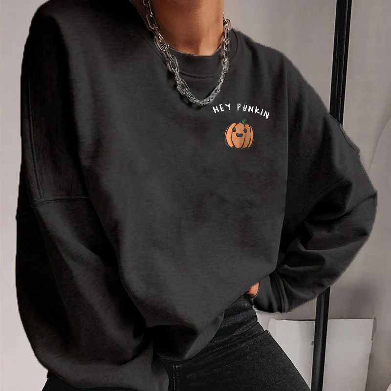 HEY PUNKIN PRINTED WOMEN SWEATSHIRT