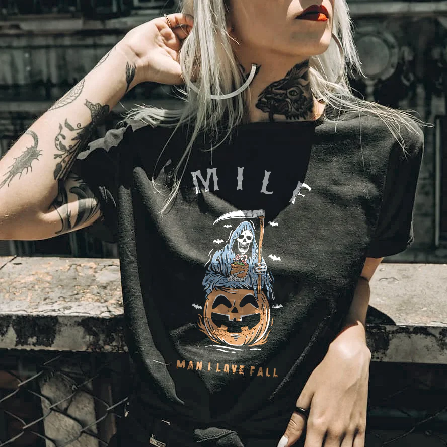 MILF MAN I LOVE FALL PRINTED WOMEN'S T-SHIRT