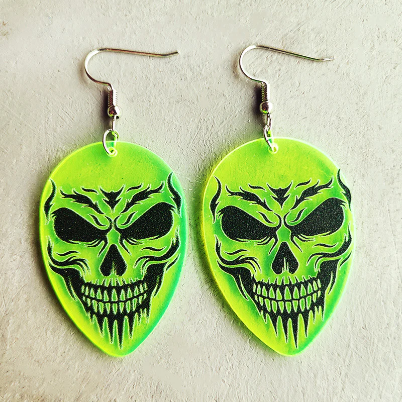 HALLOWEEN SKULL FLUORESCENT EARRINGS
