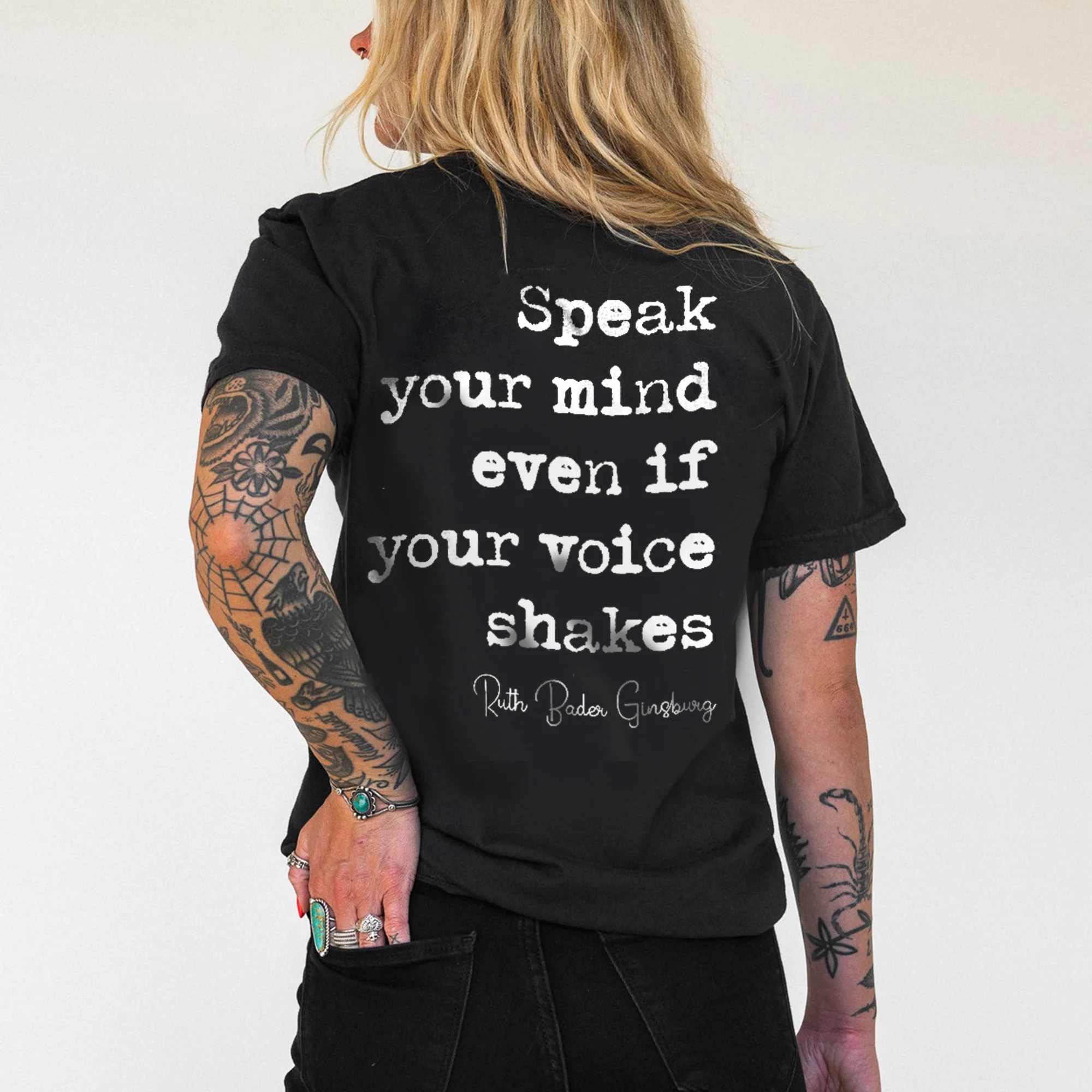 SPEAK YOUR MIND EVEN IF YOUR VOICE SHAKES PRINT WOMEN'S T-SHIRT