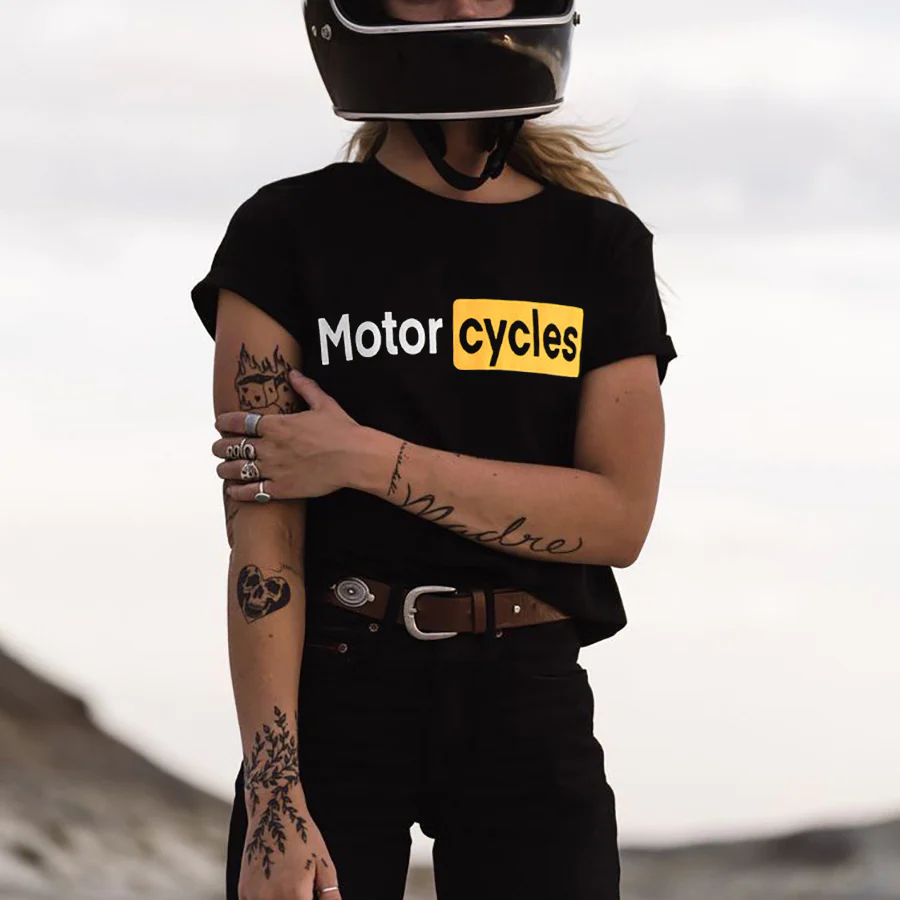 MOTOR CYCLES PRINTED WOMEN'S T-SHIRT