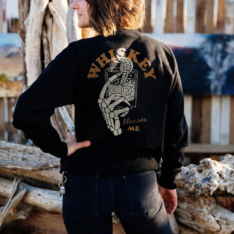 WHISKEY PRINTED CASUAL WOMEN COMFORTABLE SWEATSHIRT