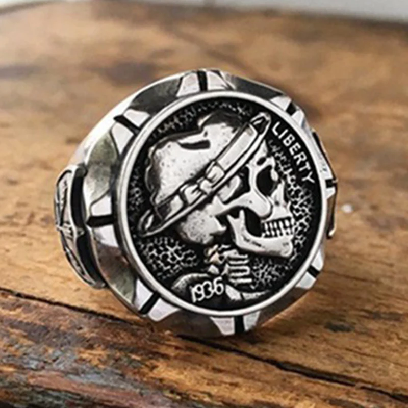 PUNK TRAMP INDIAN MOTORCYCLE-STYLE RINGS