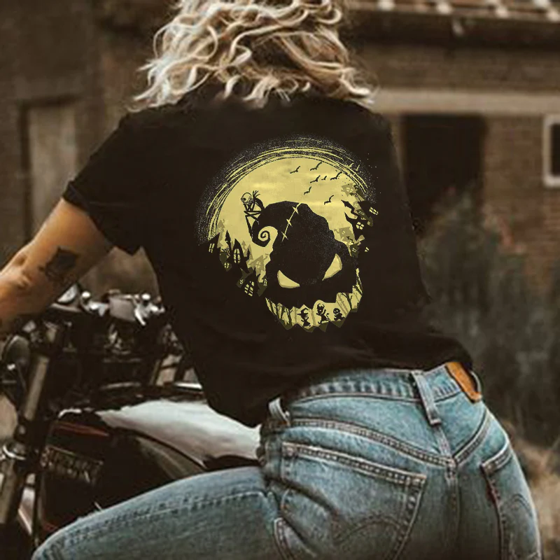 HALLOWEEN NIGHT PRINTED CASUAL T-SHIRT