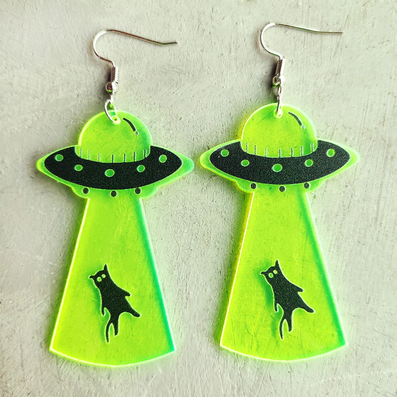 HALLOWEEN SKULL FLUORESCENT EARRINGS
