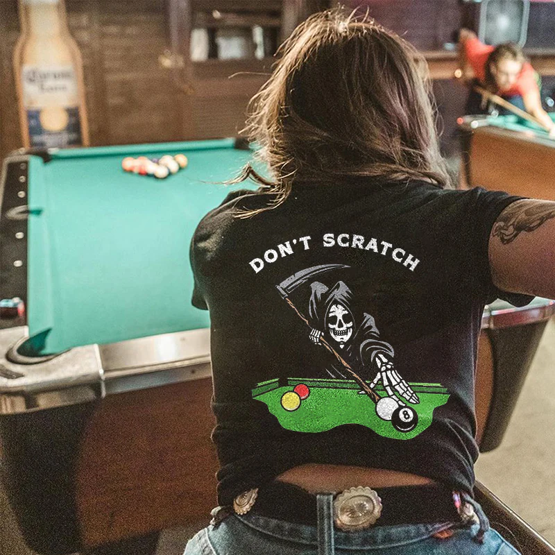 DON'T SCRATCH SKULL PRINTED CASUAL T-SHIRT