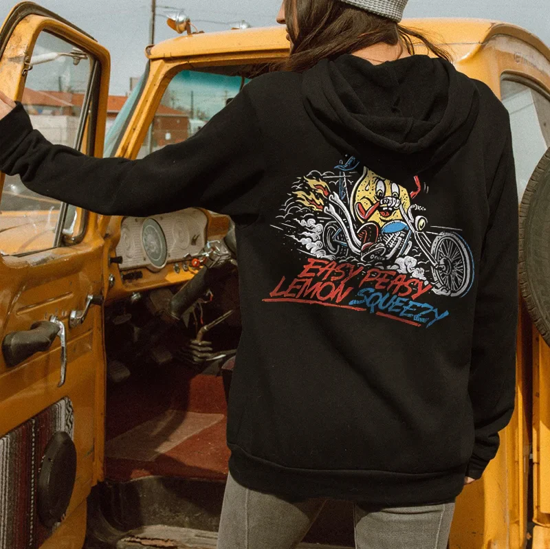 EASY PEASY LEMON SQUEEZY PRINTED HOODIE