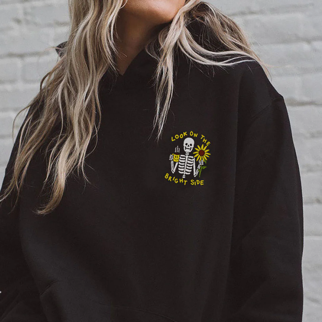 LOOK ON THE BRIGHT SIDE PRINTING HOODIE