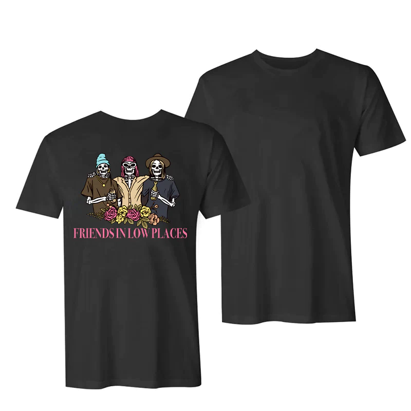 FRIENDS IN LOW PLACES PRINTED WOMEN'S PREMIUM T-SHIRT