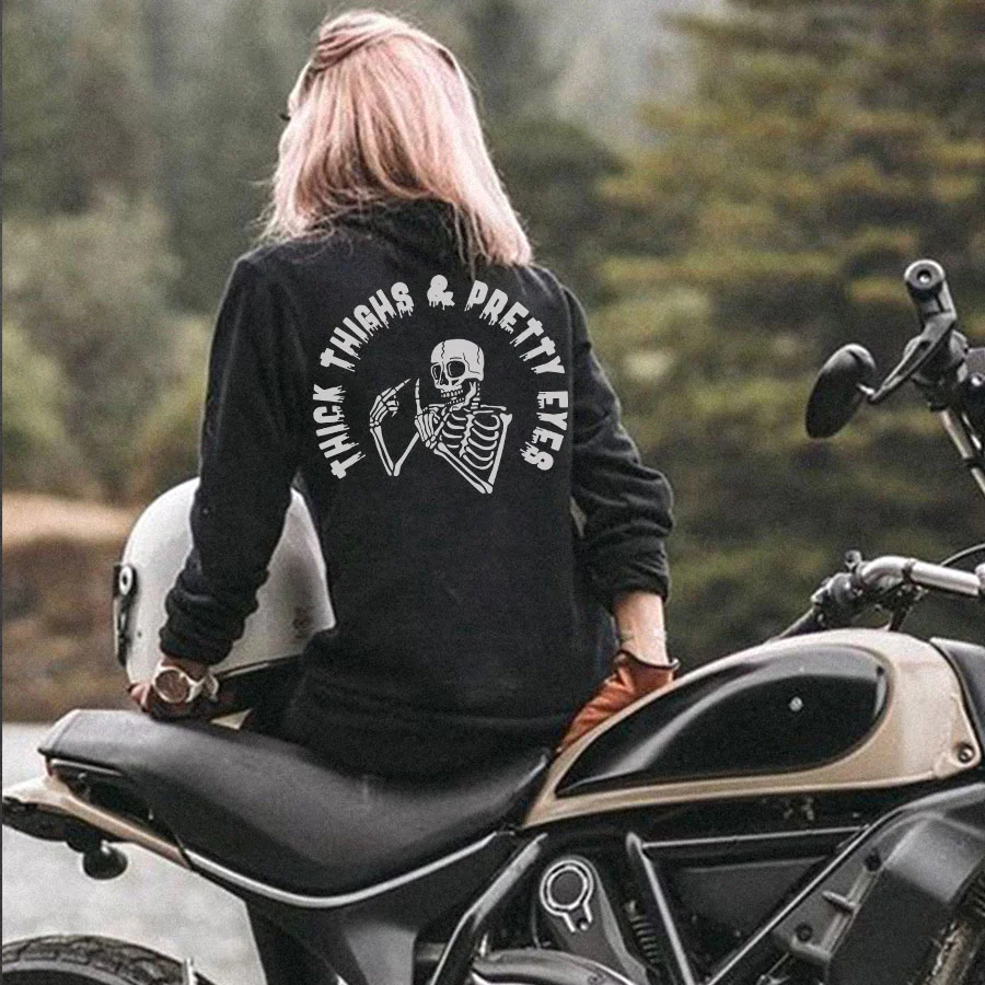 THICK THIGHS & PRETTY EYES PRINTED WOMEN'S HOODIE