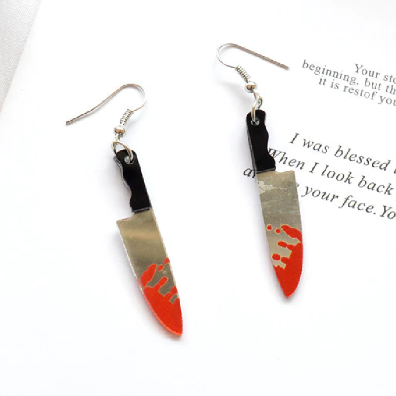 PUNK KILLER KNIFE UNIQUE EARRINGS