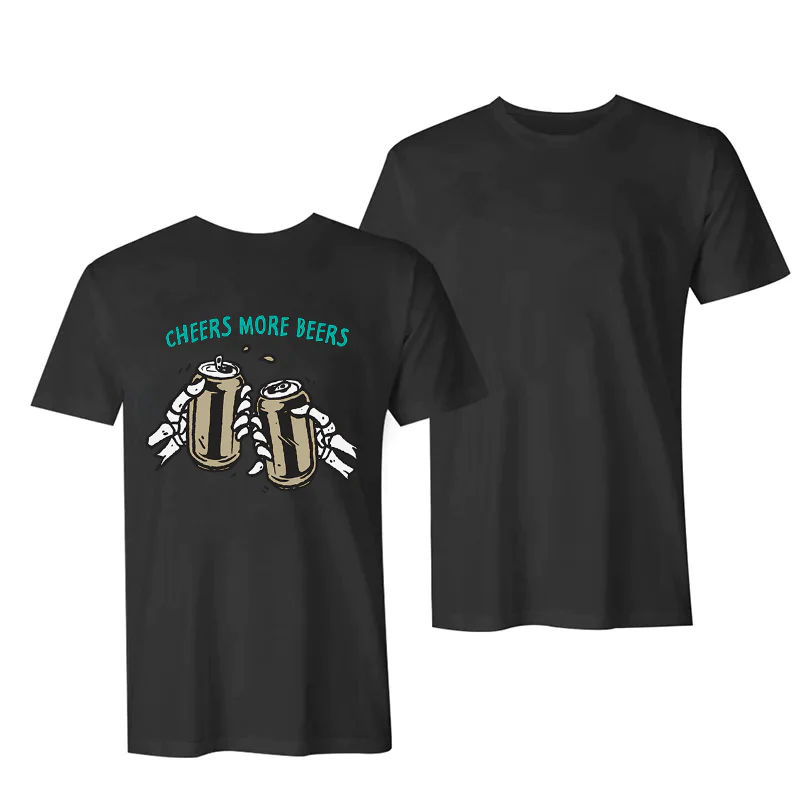 CHEERS MORE BEERS PRINTED WOMEN'S PREMIUM T-SHIRT