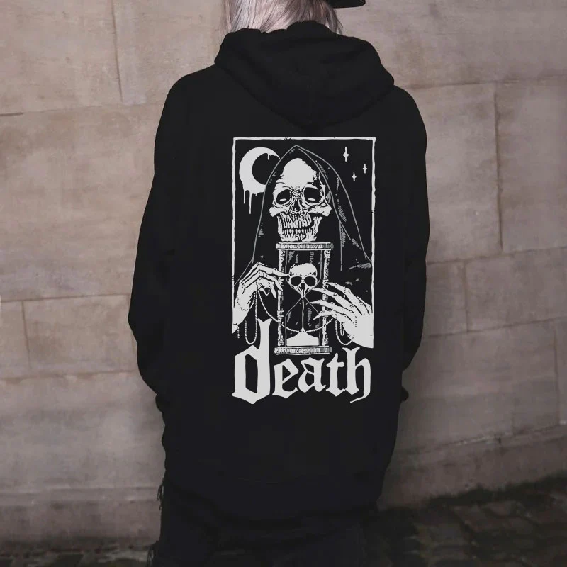 DEATH SKULL PRINTED WOMEN'S HOODIE