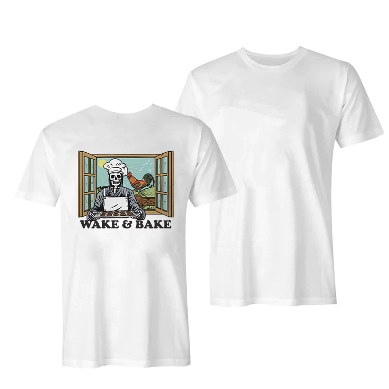 WAKE BAKE PRINTED WOMEN'S CASUAL T-SHIRT
