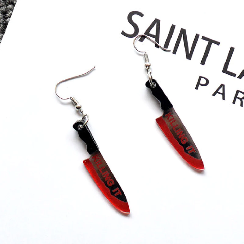 PUNK KILLER KNIFE UNIQUE EARRINGS