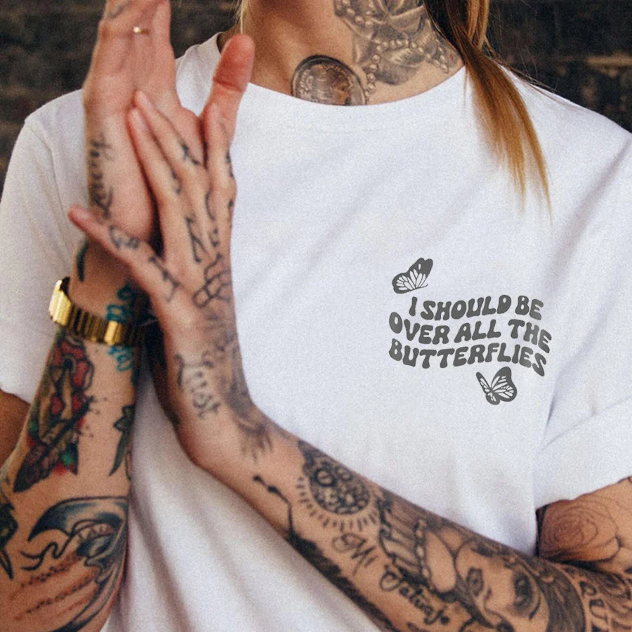 BUT I'M INTO YOU SKULL AND BUTTERFLY WOMEN'S T-SHIRT